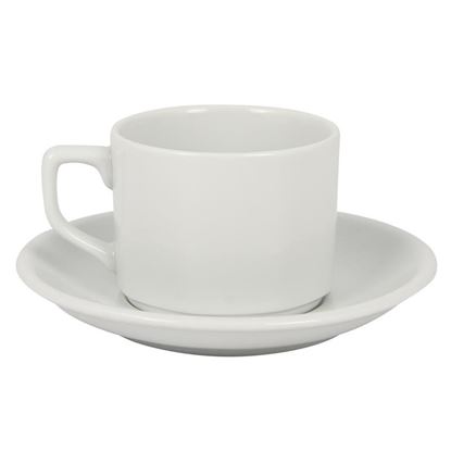 Porselen Çay ve Kahve Fincan Takımı Düz 6'lı Resmi
