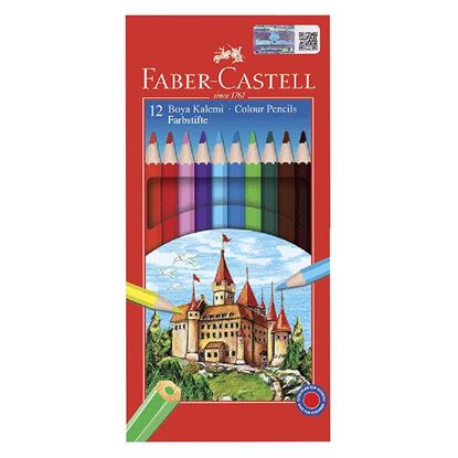 Faber Castell Karton Kutu Boya Kalemi 12 Renk Tam Boy Resmi