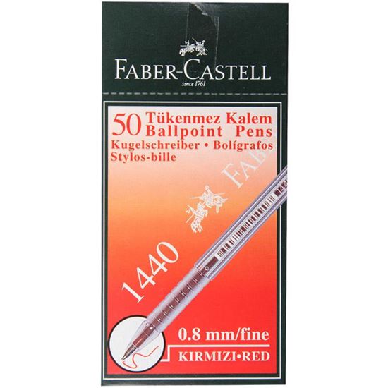 Faber Castell 1440 Tükenmez Kalem 0.8 mm 50'li Kırmızı resimleri