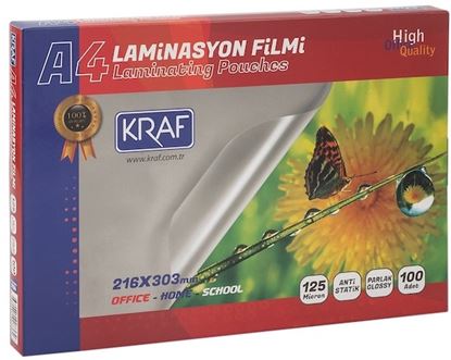 Kraf Laminasyon Filmi Parlak A4 125 mic. 100'lü Resmi