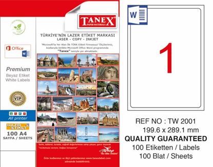 Tanex TW-2001 Laser Yazıcı Etiketi 199,6X289,1 mm Resmi