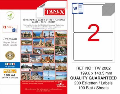 Tanex TW-2002 Laser Yazıcı Etiketi 199,6X143,5 mm Resmi