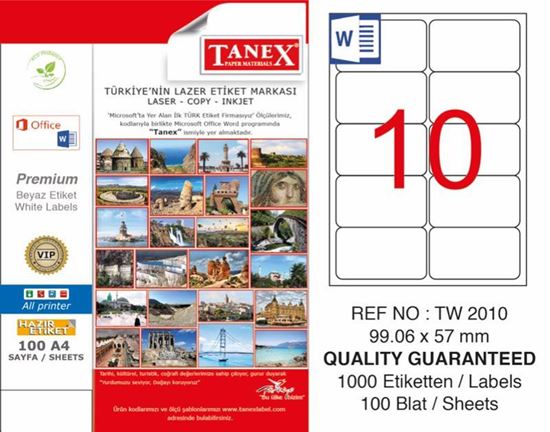 Tanex TW-2010 Laser Yazıcı Etiketi 99,06X57 mm resimleri
