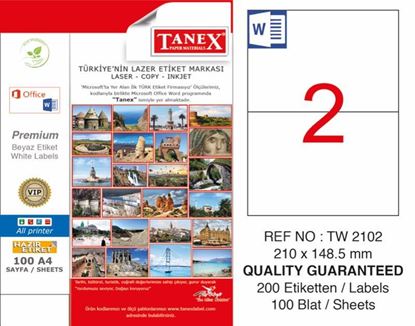 Tanex TW-2102 Laser Yazıcı Etiketi 210X148,5 mm Resmi