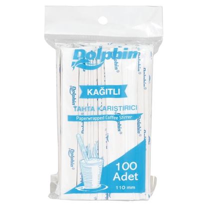 Dolphin Kağıtlı Tahta Karıştırıcı 100’lü Resmi